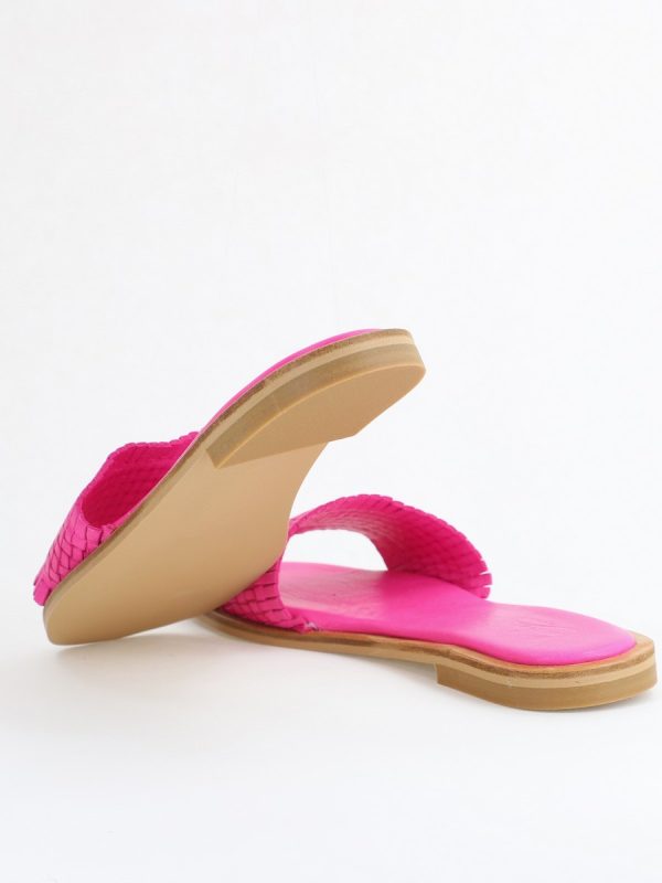 Papuci Damă Fără Toc din Piele Naturală culoare Fuchsia Nicoletta (BS21TR2405528) 122