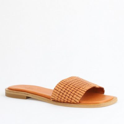 Papuci Damă Fără Toc din Piele Naturală culoare Maro Nicoletta (BS21TR2405532)