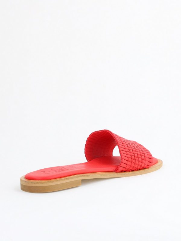 Papuci Damă Fără Toc din Piele Naturală culoare Roșu Nicoletta (BS21TR2405530) 126