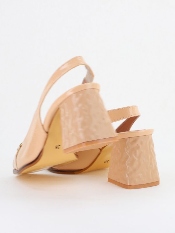 Sandale Damă Design Elegant cu Cristale din Piele Ecologica culoare Bej (BS670SN2404218) 123