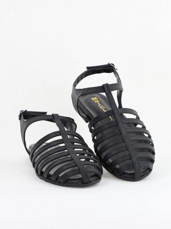 Sandale fără Toc din Piele Ecologică Negru (BS01SN2405278) 120