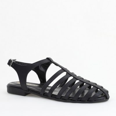 Sandale fără Toc din Piele Ecologică Negru (BS01SN2405278)
