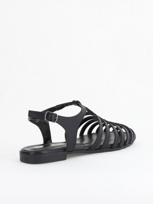 Sandale fără Toc din Piele Ecologică Negru (BS01SN2405278) 124