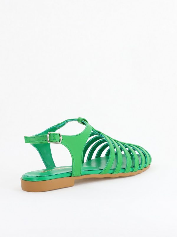 Sandale fără Toc din Piele Ecologică Verde (BS01SN2405281) 124