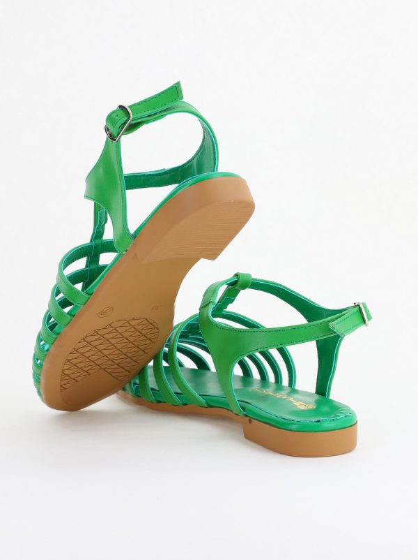 Sandale fără Toc din Piele Ecologică Verde (BS01SN2405281) 121