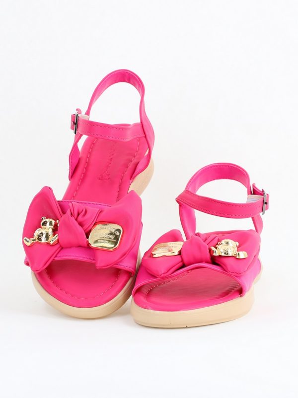 Sandale pentru femei cu fundiță din piele ecologică, culoarea Fuchsia (BS410SN2404251) 120