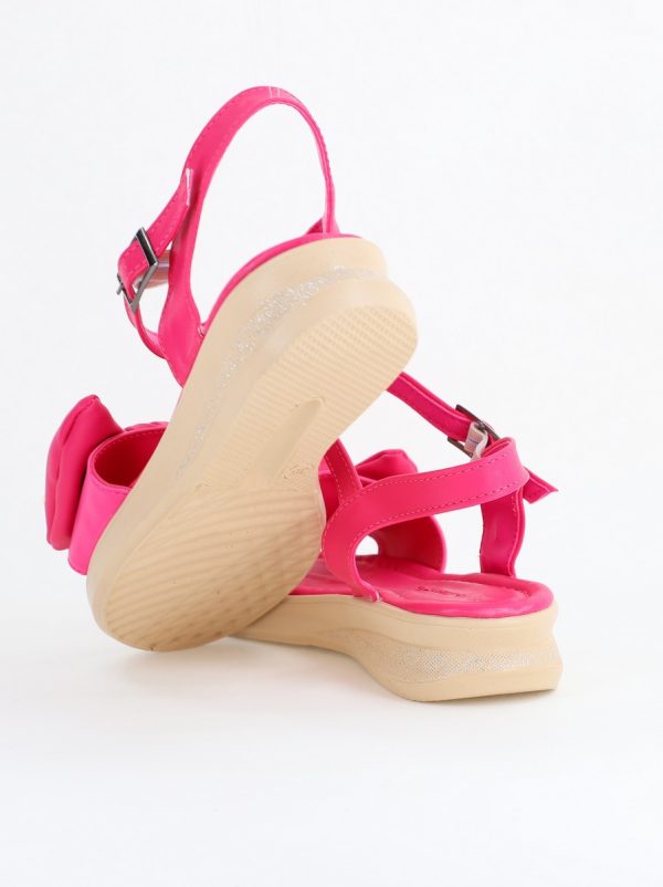 Sandale pentru femei cu fundiță din piele ecologică, culoarea Fuchsia (BS410SN2404251) 127