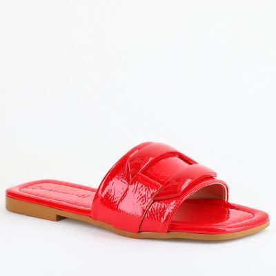 Saboti Dama Piele Ecologica cu ornamente Roșu lucios BS208TR2403883