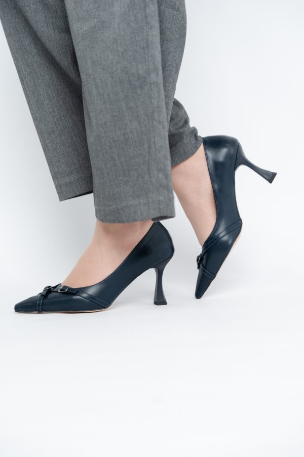 Pantofi Damă Stiletto Bleumarin Mat din Piele Ecologică BS0200AY2411182 121