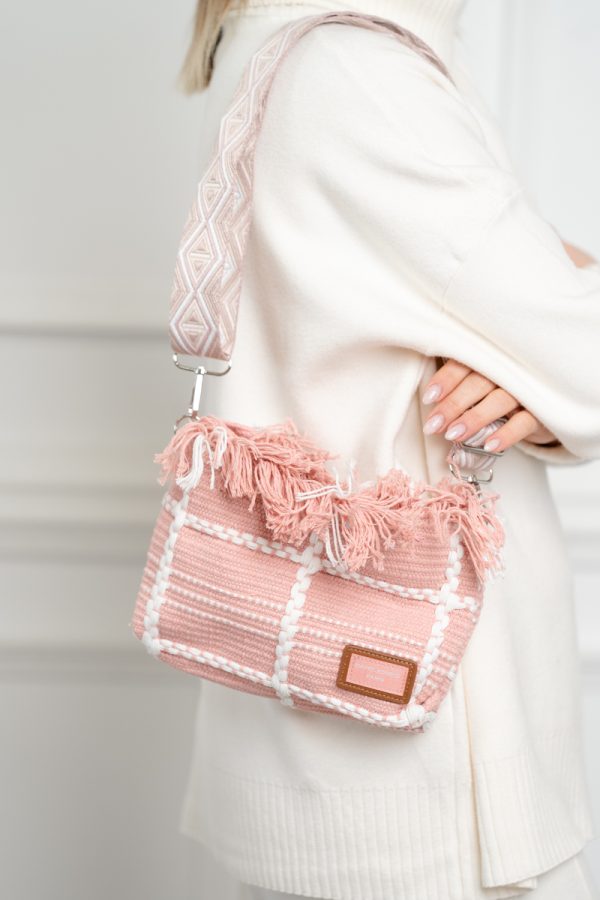 Poșetă Damă Crossbody Roz Material Textil David Jones 119