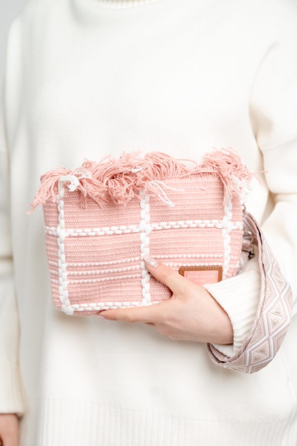 Poșetă Damă Crossbody Roz Material Textil David Jones 120