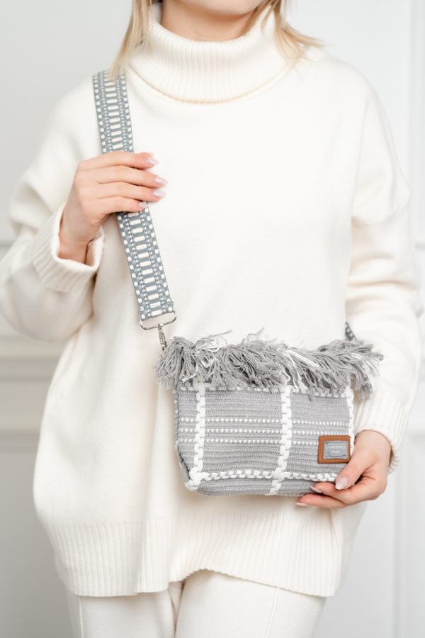 Poșetă Damă Crossbody Gri Material Textil David Jones 119