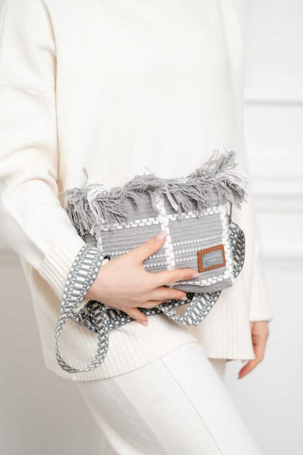 Poșetă Damă Crossbody Gri Material Textil David Jones 121