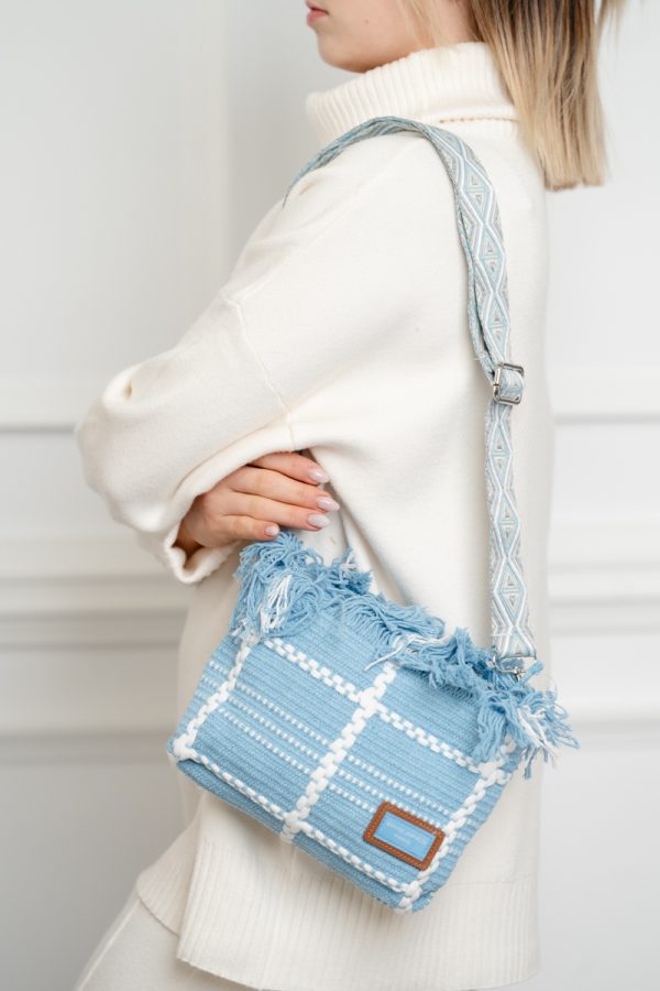 Poșetă Damă Crossbody Albastră Material Textil David Jones 119