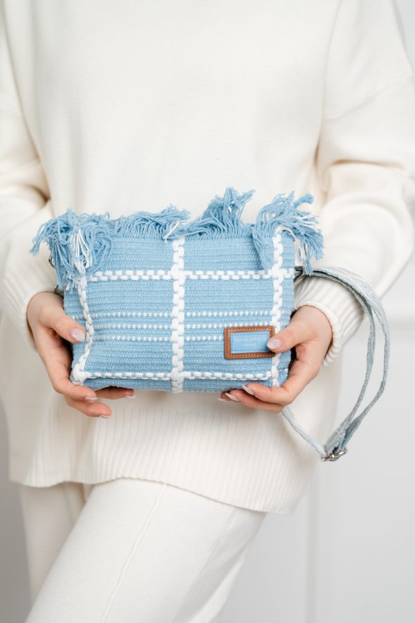 Poșetă Damă Crossbody Albastră Material Textil David Jones 121