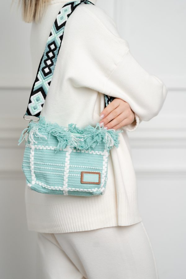 Poșetă Damă Crossbody Verde Material Textil David Jones 119