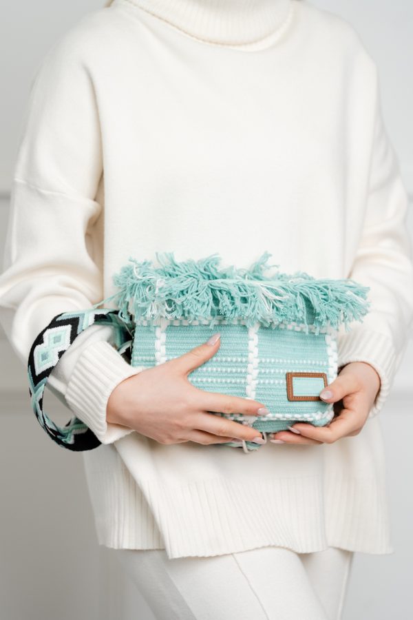 Poșetă Damă Crossbody Verde Material Textil David Jones 121