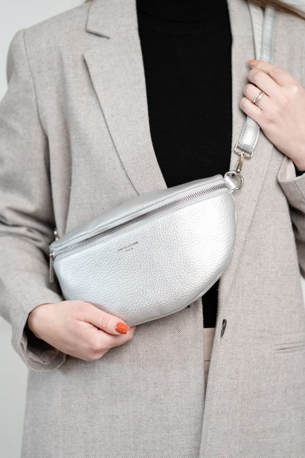 Borsetă damă crossbody argintie David jones 119