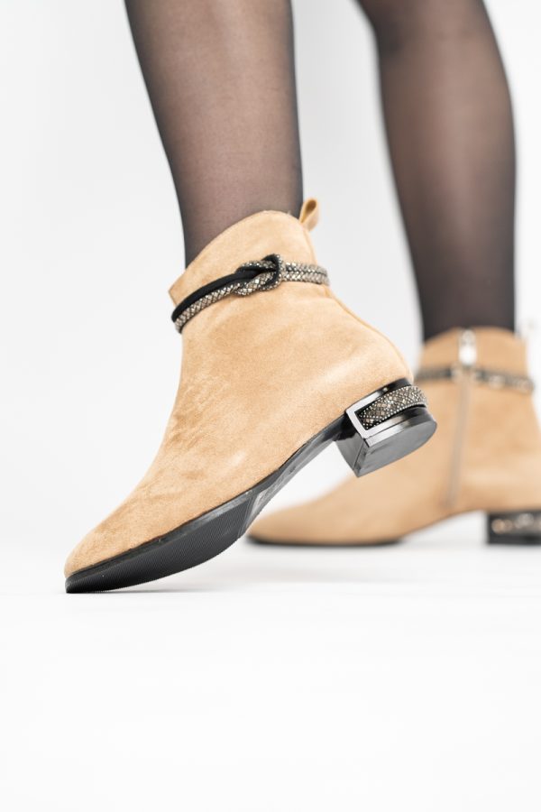 Botine damă din piele ecologică intoarsă culoare Taupe (BS160BT2410036) 119