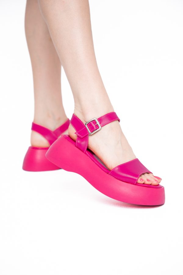 Sandale Damă cu talpă groasă piele ecologică fuchsia (BS801SN2405436) 119