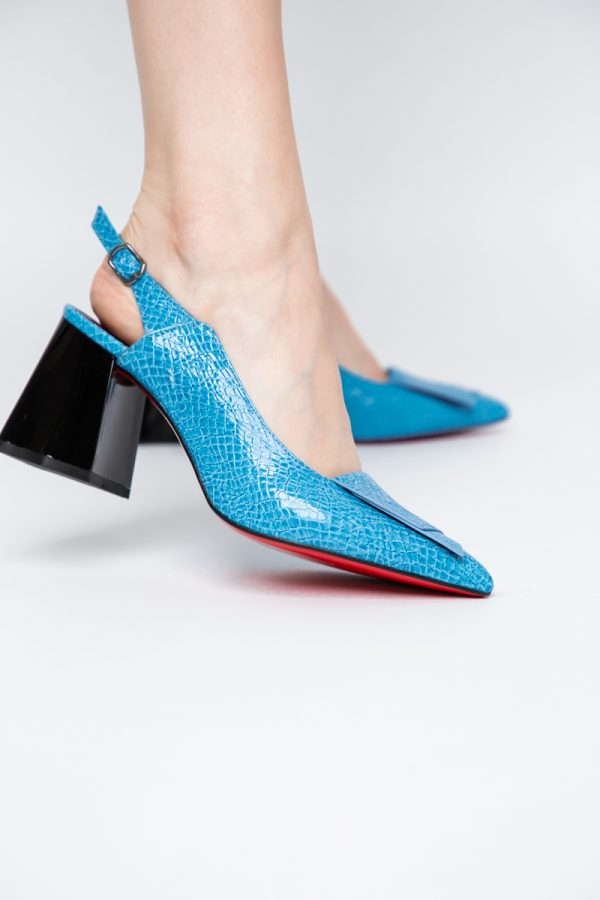 Pantofi damă cu Toc Eleganti Decupați din Piele Ecologica culoare Albastru - BS20021AY2405583 121
