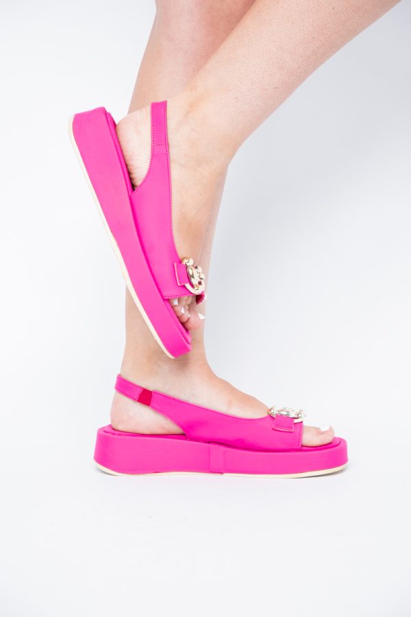 Sandale Damă Fuchsia din piele ecologică si sintetic 123