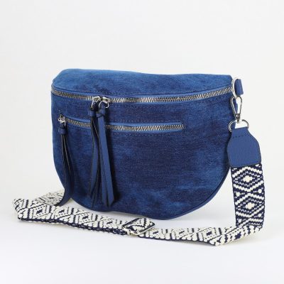 Borsetă damă crossbody albastru închis material denim
