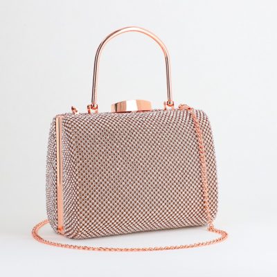 Geantă Clutch Damă pentru Evenimente speciale de Umar culoare roz sampanie (BS8105V2406012)