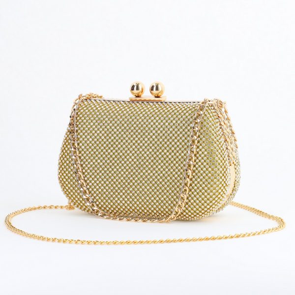 Geanta Clutch Dama - Geantă damă de evenimente speciale cu pietricele Auriu BS8129Z2406015