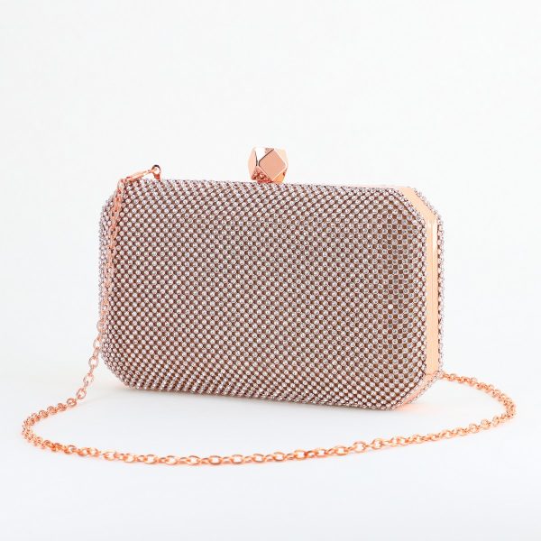 Geanta Clutch Dama - Geantă damă de evenimente speciale cu pietricele Roz sampamie BS9014L2406020