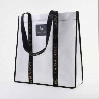 Geantă damă shopper tip sacoșă Albă Laura Biaggi (BS20078To2406040)