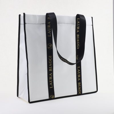 Geantă damă shopper tip sacoșă Albă Laura Biaggi (BS20078To2406040)