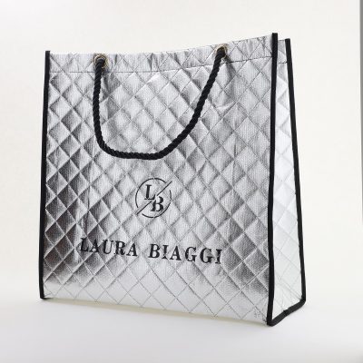 Geantă damă shopper tip sacoșă Argintie Laura Biaggi (BS10020To2406031)