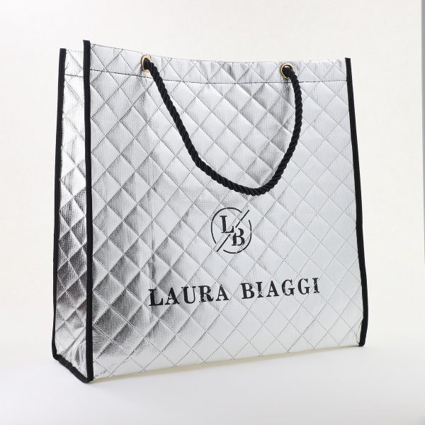 Geantă damă shopper tip sacoșă Argintie Laura Biaggi (BS10020To2406031) 119
