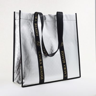 Geantă damă shopper tip sacoșă Argintiu Laura Biaggi (BS20023To2406035)