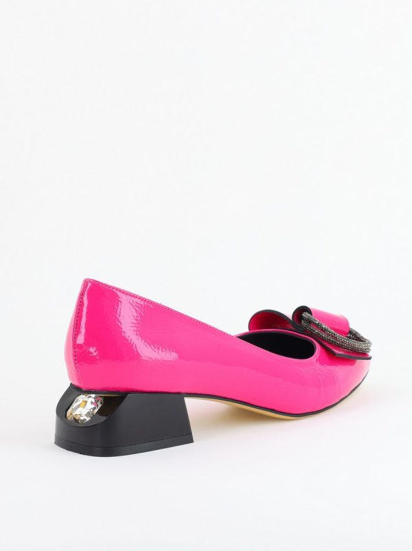 Pantofi cu Toc Eleganti din Piele Ecologica Texturată culoare Fuchsia Lac - BS155BA2405481 121