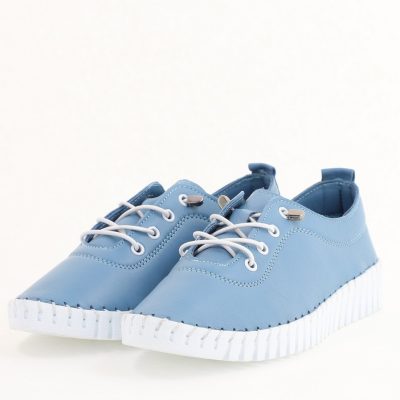 Pantofi Damă Casual Albaștri Piele Naturală Nicoletta