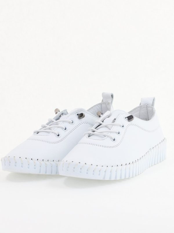 Pantofi Damă Casual Albi Piele Naturală Nicoletta 119