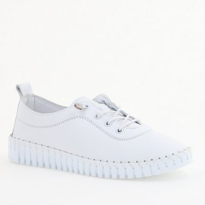 Pantofi Damă Casual Albi Piele Naturală Nicoletta