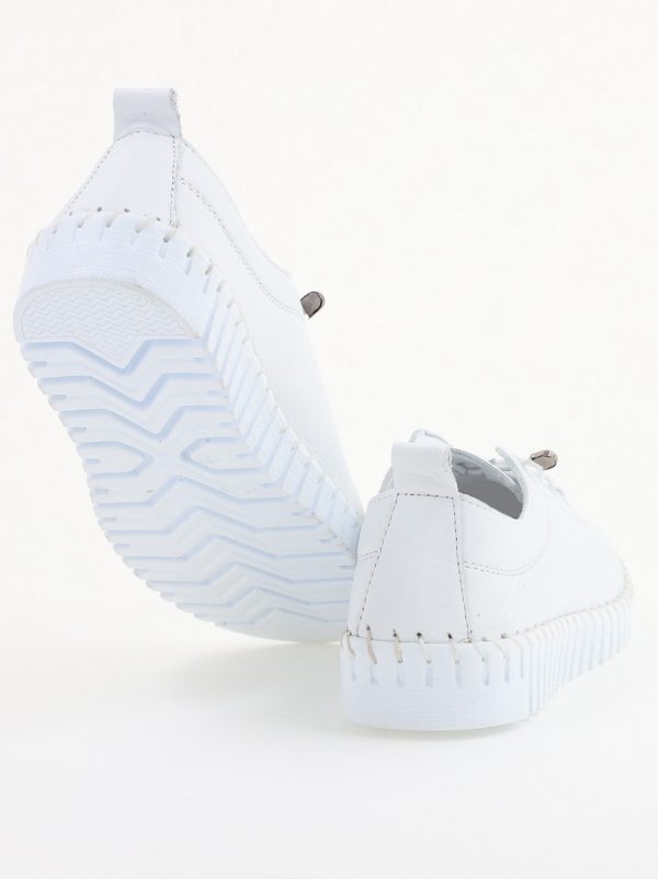 Pantofi Damă Casual Albi Piele Naturală Nicoletta 122