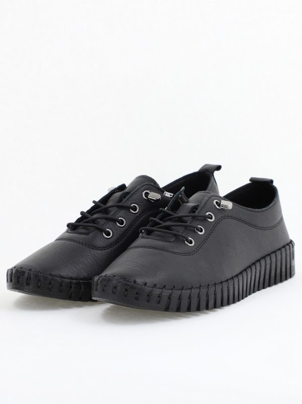 Pantofi Damă Casual Negri Piele Naturală Nicoletta 119