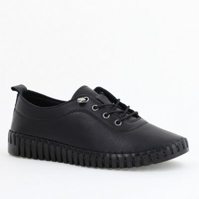 Pantofi Damă Casual Negri Piele Naturală Nicoletta