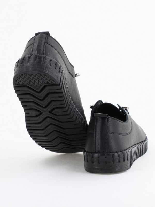 Pantofi Damă Casual Negri Piele Naturală Nicoletta 122