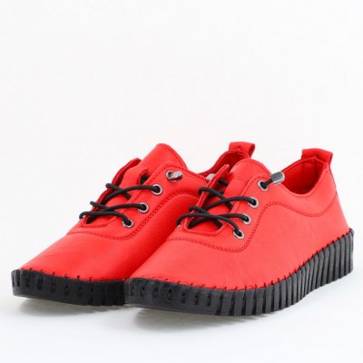 Pantofi Damă Casual Roșii Piele Naturală Nicoletta