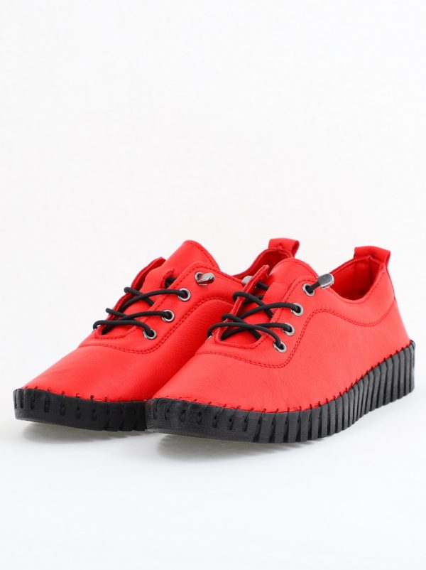 Pantofi Damă Casual Roșii Piele Naturală Nicoletta 119