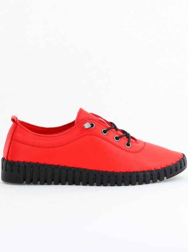 Pantofi Damă Casual Roșii Piele Naturală Nicoletta 120