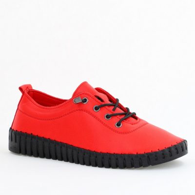 Pantofi Damă Casual Roșii Piele Naturală Nicoletta