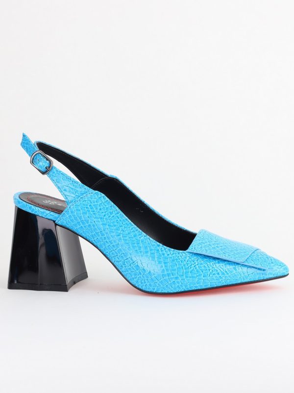 Pantofi damă cu Toc Eleganti Decupați din Piele Ecologica culoare Albastru - BS20021AY2405583 122