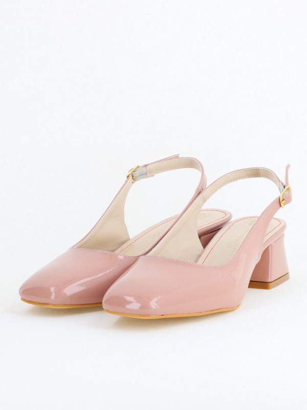 Pantofi Damă cu Toc Gros din Piele Ecologică culoare roz (BS420AY2406660) 119