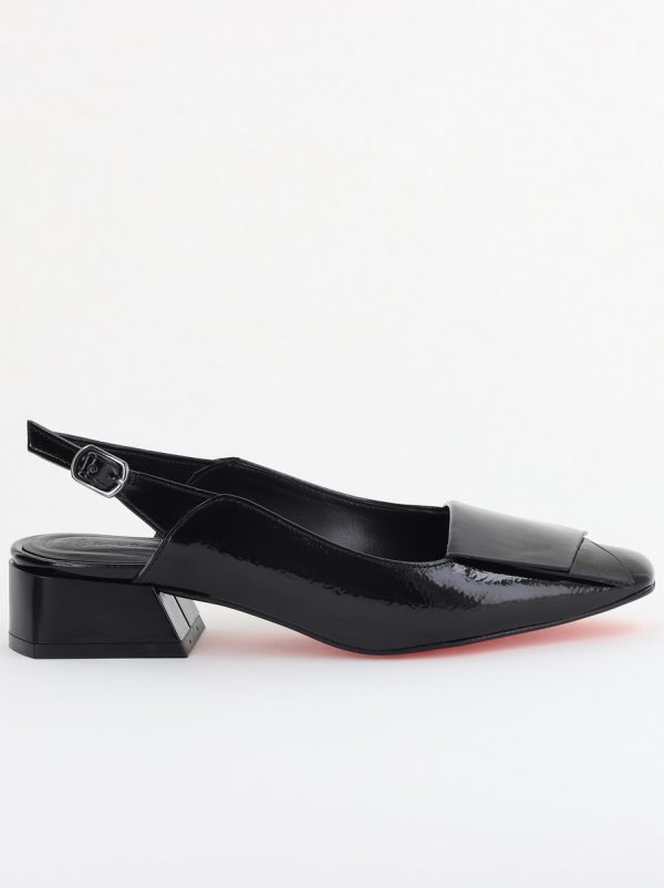 Pantofi Damă cu Toc Jos din Piele Ecologică culoare Negru Lac (BS5001D2405612) 122